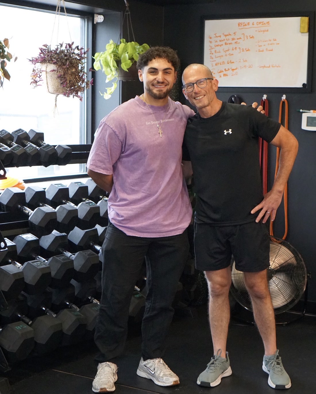 The Ten Percent Performance coaches in the gym in Cranford, New Jersey